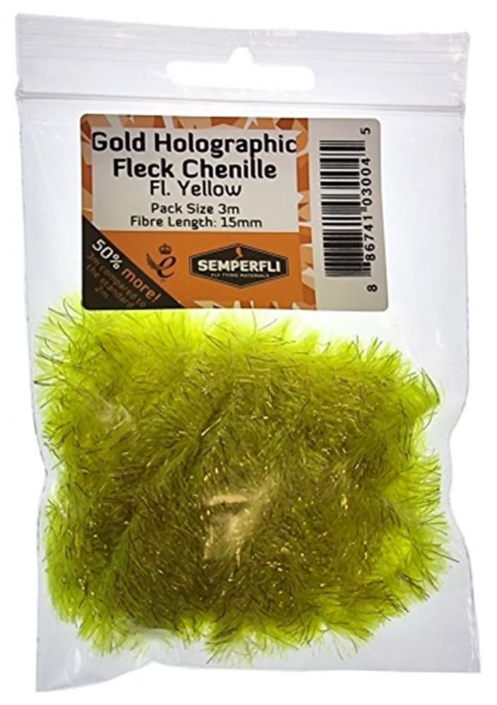Gold Holographic Fleck 15mm Large Fl Yellow
