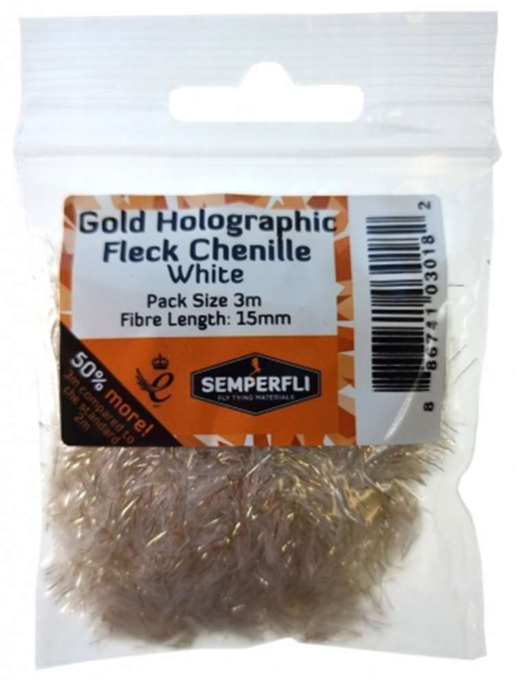 Gold Holographic Fleck 15mm Large White