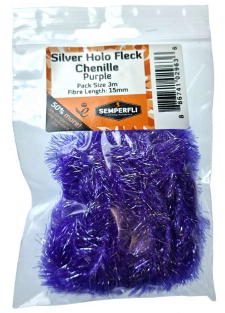 Silver Tinsel Fleck 15mm Large Purple