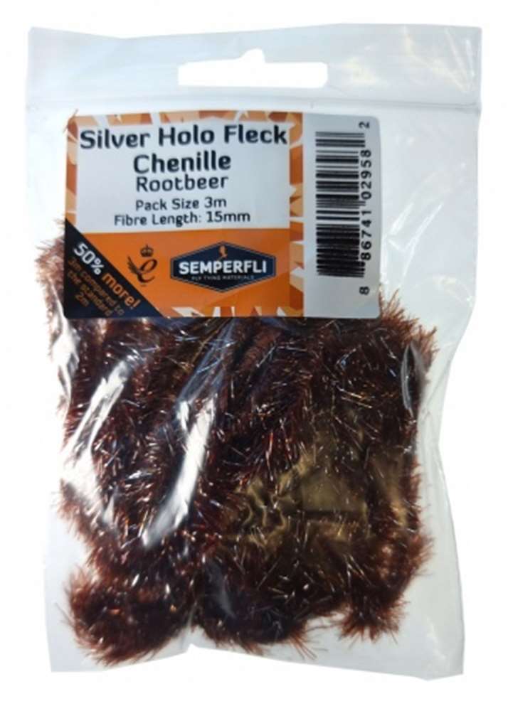 Silver Holographic Fleck 15mm Large Rootbeer