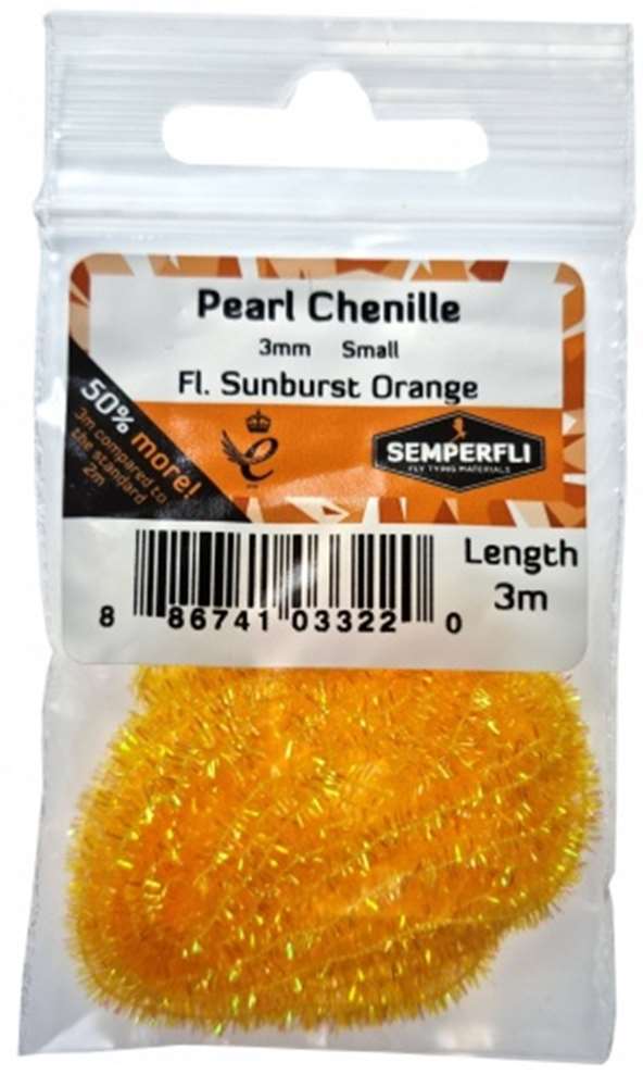 Pearl Chenille 3mm Fl Sunburst Orange