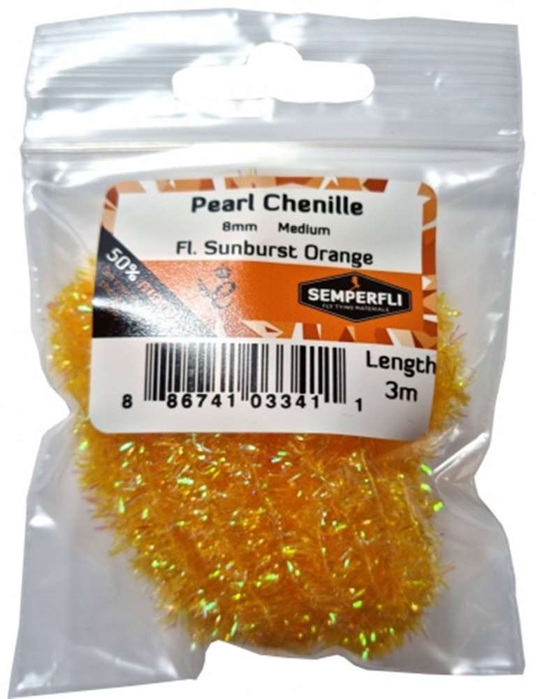 Pearl Chenille 8mm Medium Fl Sunburst Orange