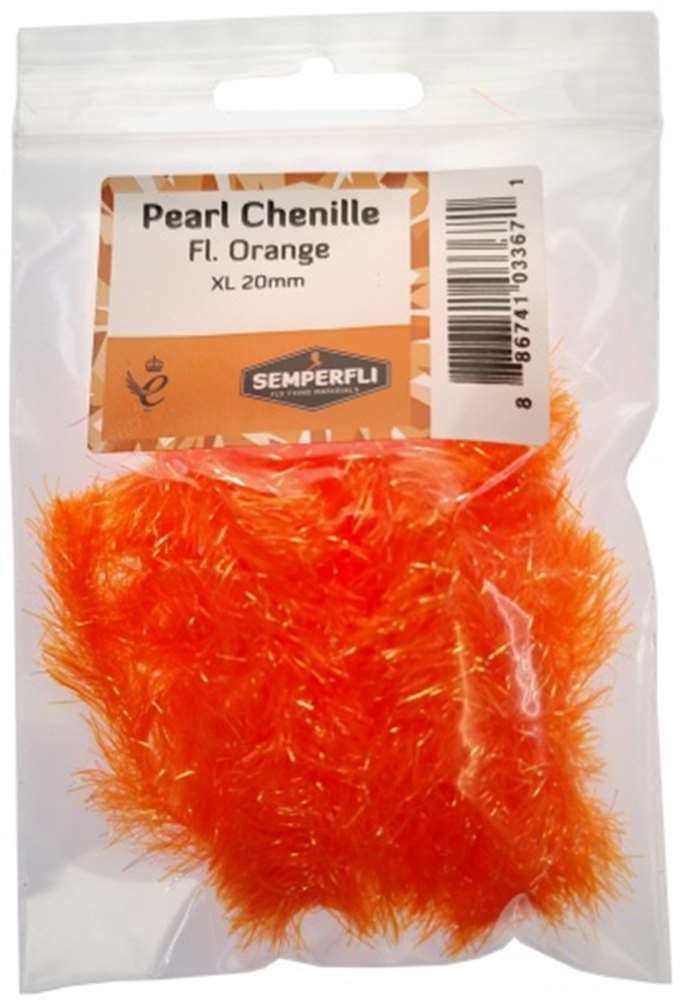 Pearl Chenille 20mm XL Fl Orange
