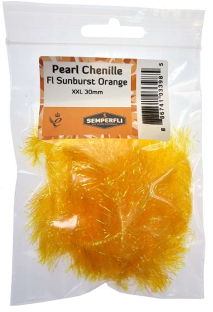 Pearl Chenille 30mm XXL Fl Sunburst Orange