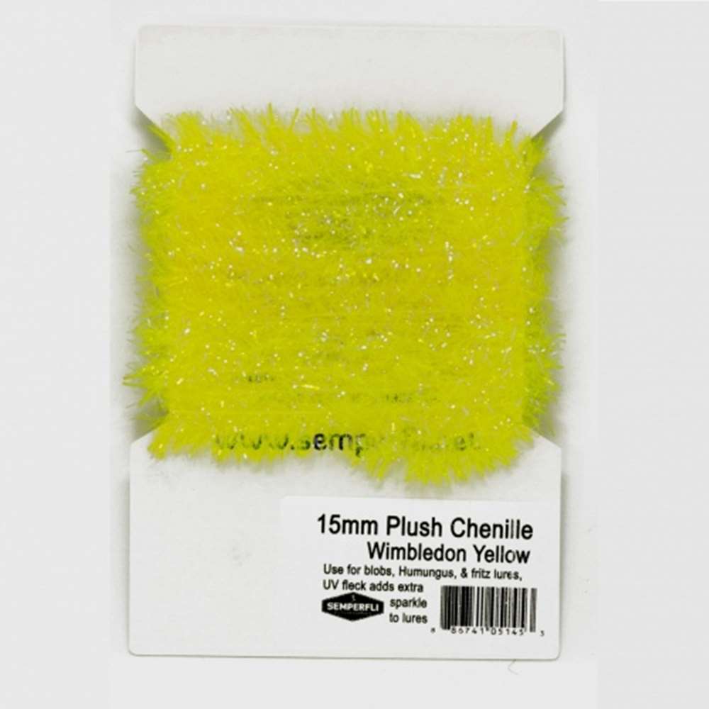 15mm Plush Transluscent Chenille Fluoro Wimbledon Yellow