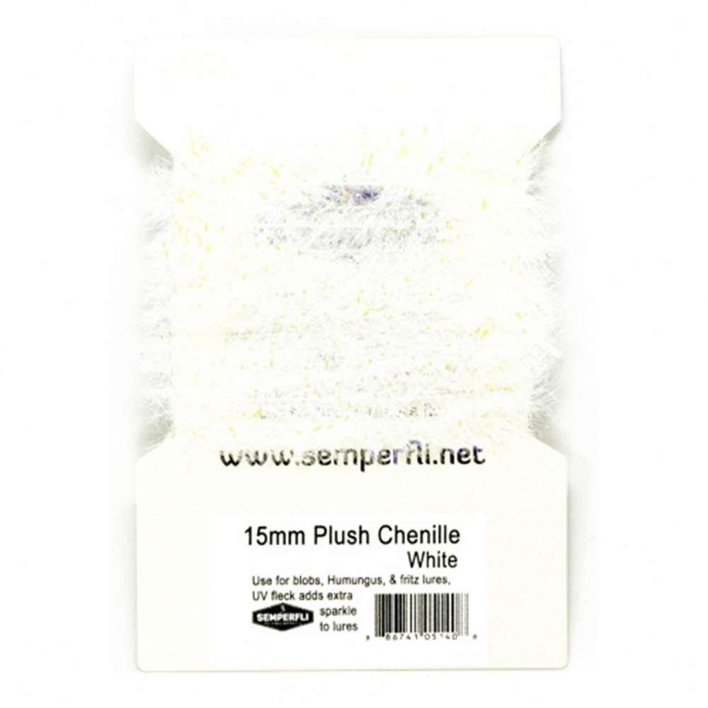 15mm Plush Transluscent Chenille White
