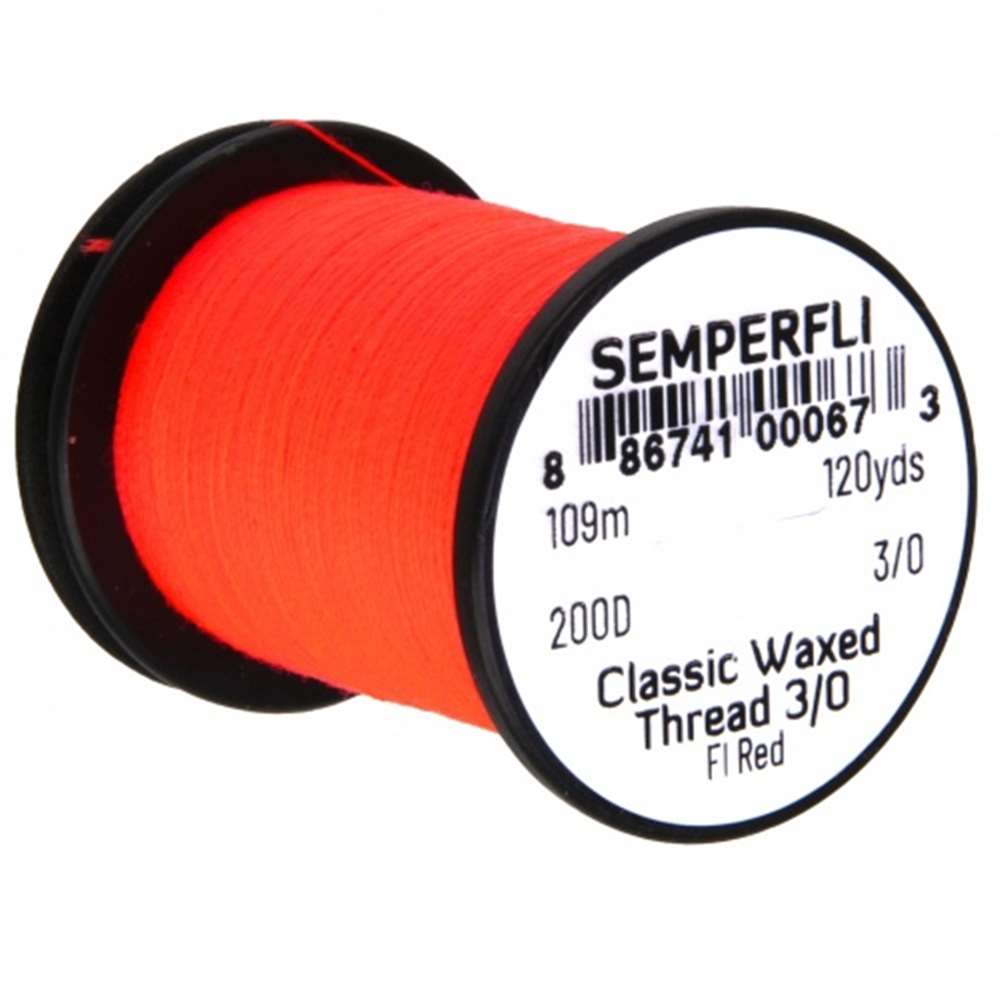 Classic Waxed Thread 3/0 120 Yards Fluoro Red