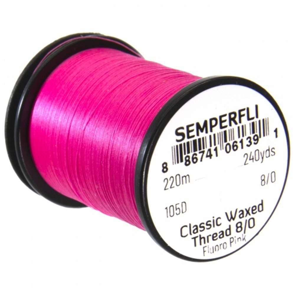 Classic Waxed Thread 8/0 240 Yards Fluoro Pink