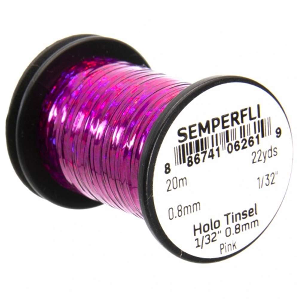 1/32 inch Holographic Pink Tinsel